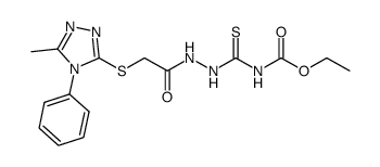 4-ethoxycarbonyl-1-(((4-phenyl-5-methyl-4H-1,2,4-triazol-3-yl)sulfanyl)acetyl) thiosemicarbazide结构式