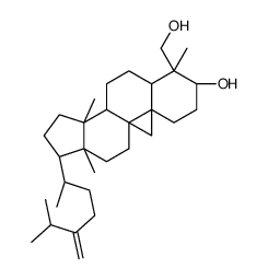 9,19-cyclolanostane-3,28-diol,24-methylene-,(3beta,4alpha) Structure