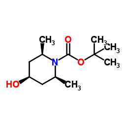 tert-butyl (2R,4r,6S)-rel-4-hydroxy-2,6-dimethylpiperidine-1-carboxylate结构式