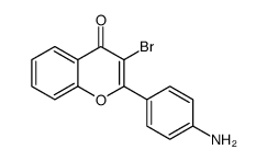 4H-1-Benzopyran-4-one,2-(4-aminophenyl)-3-bromo-(9CI)结构式