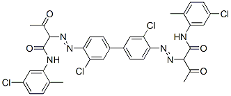 4,4'-Bis[[1-(2-methyl-5-chlorophenylamino)-1,3-dioxobutan-2-yl]azo]-3,3'-dichloro-1,1'-biphenyl structure