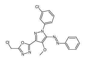 [5-[5-(chloromethyl)-1,3,4-oxadiazol-2-yl]-2-(3-chlorophenyl)-4-methox y-pyrazol-3-yl]-phenyl-diazene Structure