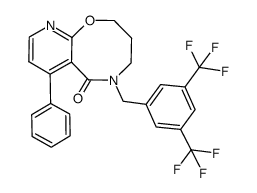 5-[3,5-bis(trifluoromethyl)benzyl]-7-phenyl-2,3,4,5-tetrahydro-6H-pyrido[2,3-b][1,5]oxazocin-6-one Structure