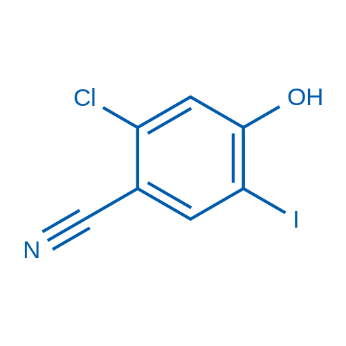 2-氯-4-羟基-5-碘苯甲腈结构式