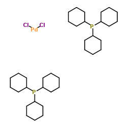 Dichloropalladium-tricyclohexylphosphine (1:2) structure