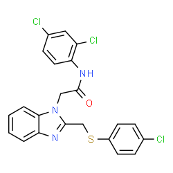 2-(2-([(4-CHLOROPHENYL)SULFANYL]METHYL)-1H-1,3-BENZIMIDAZOL-1-YL)-N-(2,4-DICHLOROPHENYL)ACETAMIDE结构式