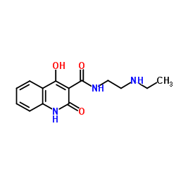 4-HYDROXY-2-OXO-1,2-DIHYDRO-QUINOLINE-3-CARBOXYLIC ACID (2-ETHYLAMINO-ETHYL)-AMIDE结构式