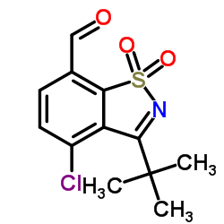 3-tert-Butyl-4-chloro-1,2-benzothiazole-7-carbaldehyde 1,1-dioxide结构式