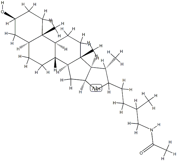 N-(3β-Hydroxy-5α-furostan-26-yl)acetamide结构式