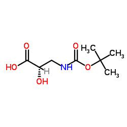 Propanoic acid, 3-[[(1,1-dimethylethoxy)carbonyl]amino]-2-hydroxy-, (2R)-结构式