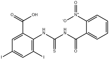 3,5-diiodo-2-[[[(2-nitrobenzoyl)amino]thioxomethyl]amino]-benzoic acid结构式