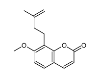 7-methoxy-8-(3-methylbut-3-enyl)chromen-2-one Structure