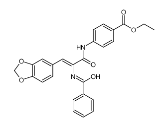 ethyl 4-[[(E)-2-benzamido-3-(1,3-benzodioxol-5-yl)prop-2-enoyl]amino]benzoate Structure