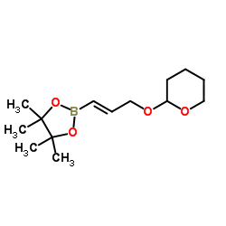 4,4,5,5-TETRAMETHYL-2-(3-((TETRAHYDRO-2H-PYRAN-2-YL)OXY)PROP-1-EN-1-YL)-1,3,2-DIOXABOROLANE picture