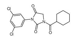 1-(cyclohexanecarbonyl)-3-(3,5-dichlorophenyl)imidazolidine-2,4-dione结构式