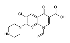 6-chloro-1-ethenyl-4-oxo-7-piperazin-1-yl-1,8-naphthyridine-3-carboxylic acid Structure