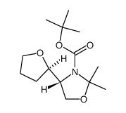 (4R,2'R)-tert-butyl 2,2-dimethyl-4-(tetrahydrofuran-2'-yl)oxazolidine-3-carboxylate Structure