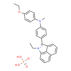 2-[4-[(4-ethoxyphenyl)methylamino]phenyl]-1-ethylbenz[cd]indolium dihydrogen phosphate结构式