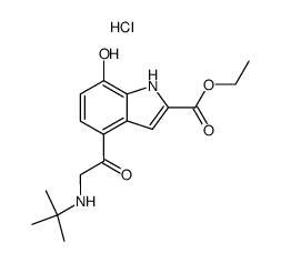 4-tert-butylaminoacetyl-7-hydroxyindole-2-carboxylic acid ethyl ester hydrochloride Structure