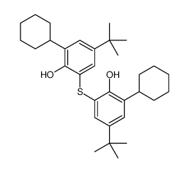 4-tert-butyl-2-(5-tert-butyl-3-cyclohexyl-2-hydroxyphenyl)sulfanyl-6-cyclohexylphenol结构式