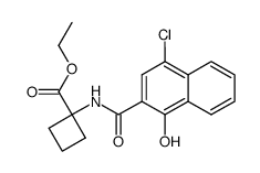 1-[(4-chloro-1-hydroxy-naphthalene-2-carbonyl)-amino]-cyclobutanecarboxylic acid ethyl ester结构式