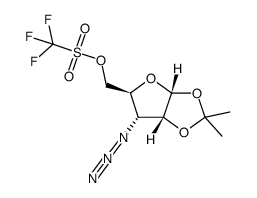 3-azido-3-deoxy-1,2-O-isopropylidene-5-O-trifluoromethanesulfonyl-α-D-ribofuranose结构式