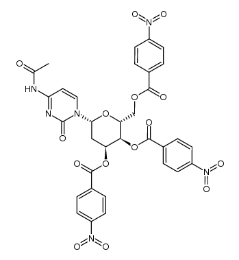 4-acetamido-1-(2-deoxy-3,4,6-tris-O-(4-nitrobenzoyl)-β-D-ribo-hexopyranosyl)-2-pyrimidinone结构式