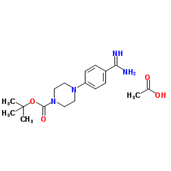 2-Methyl-2-propanyl 4-(4-carbamimidoylphenyl)-1-piperazinecarboxylate acetate (1:1) Structure