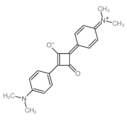 [4-[3-(4-dimethylaminophenyl)-2-hydroxy-4-oxo-1-cyclobut-2-enylidene]-1-cyclohexa-2,5-dienylidene]-dimethyl-azanium structure