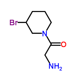 2-Amino-1-(3-bromo-1-piperidinyl)ethanone结构式