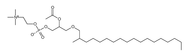 1-O-(2-methyloctadecyl)-2-O-acetyl-rac-glycero-3-phosphocholine structure