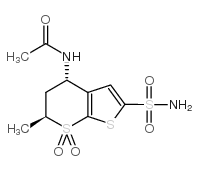 N-6-Methyl-7,7-dioxo-2-sulfamoyl-5,6-dihydro-4H-thieno[2,3-b]thiopyran-4-yl]acetamide Structure