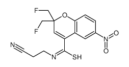 N-(2-Cyanoethyl)-2,2-bisfluoromethyl-6-nitro-2H-1-benzopyran-4-carboth ioamide结构式