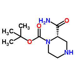 2-Methyl-2-propanyl (2S)-2-carbamoyl-1-piperazinecarboxylate结构式