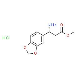 (R)-3-氨基-3-(苯并[D][1,3]二氧杂环戊烯-5-基)丙酸甲酯盐酸盐结构式