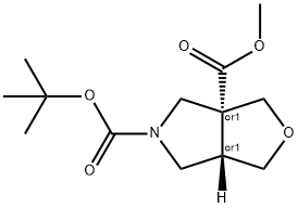 1H-Furo[3,4-c]pyrrole-3a,5(3H,6aH)-dicarboxylic acid, dihydro-, 5-(1,1-dimethylethyl) 3a-methyl ester, (3aR,6aS)-rel- Structure
