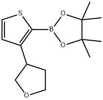 3-(Oxolan-3-yl)thiophene-2-boronic acid pinacol ester结构式