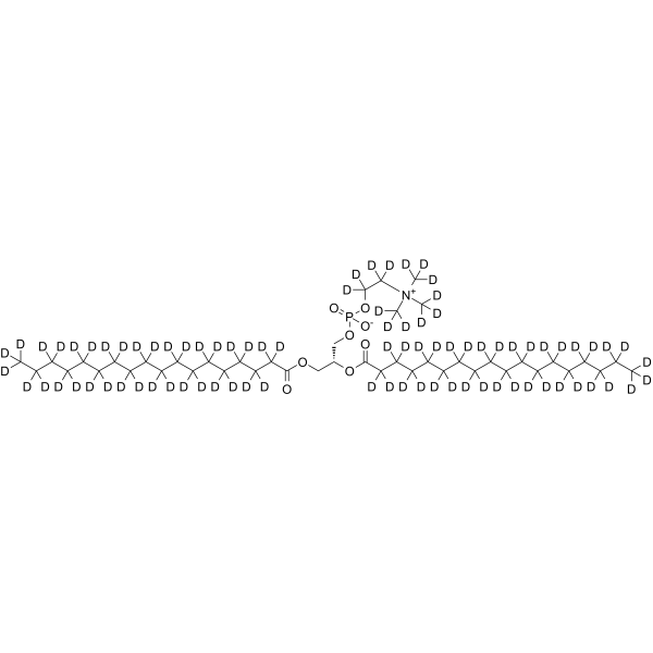 1,2-二硬脂酰基-d70-sn-甘油-3-磷酸胆碱-1,1,2,2-d4-N,N,N-三甲基-d9结构式