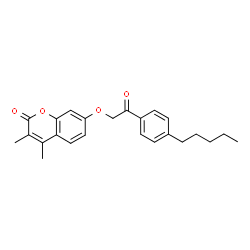 3,4-dimethyl-7-[2-oxo-2-(4-pentylphenyl)ethoxy]chromen-2-one结构式