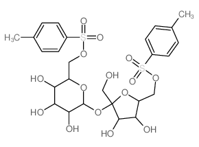 2-[3,4-dihydroxy-2-(hydroxymethyl)-5-[(4-methylphenyl)sulfonyloxymethyl]oxolan-2-yl]oxy-6-[(4-methylphenyl)sulfonyloxymethyl]oxane-3,4,5-triol结构式