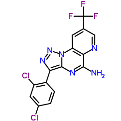 3-(2,4-Dichlorophenyl)-8-(trifluoromethyl)pyrido[2,3-e][1,2,3]triazolo[1,5-a]pyrimidin-5-amine结构式