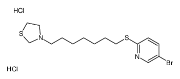 3-[7-(5-bromopyridin-2-yl)sulfanylheptyl]-1,3-thiazolidine,dihydrochloride Structure