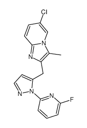 6-Chloro-2-[2-(6-fluoro-pyridin-2-yl)-2H-pyrazol-3-ylmethyl]-3-methyl-imidazo[1,2-a]pyridine Structure