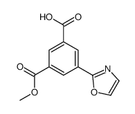 3-methoxycarbonyl-5-(1,3-oxazol-2-yl)benzoic acid Structure