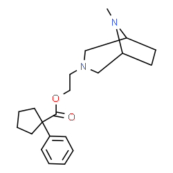 8-Methyl-3-[2-(1-phenylcyclopentylcarbonyloxy)ethyl]-3,8-diazabicyclo[3.2.1]octane结构式