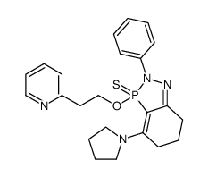 2-phenyl-3-(2-pyridin-2-ylethoxy)-4-pyrrolidin-1-yl-3-sulfanylidene-6,7-dihydro-5H-1,2,3λ5-benzodiazaphosphole结构式