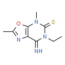 Oxazolo[5,4-d]pyrimidine-5(4H)-thione, 6-ethyl-6,7-dihydro-7-imino-2,4-dimethyl- (9CI) picture