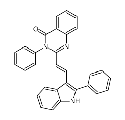 3-phenyl-2-[(E)-2-(2-phenyl-1H-indol-3-yl)ethenyl]quinazolin-4-one Structure