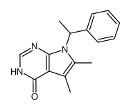 5,6-Dimethyl-7-(DL-1-phenylethyl)-7H-pyrrolo[2,3-d]pyrimidin-4(3H)-on Structure