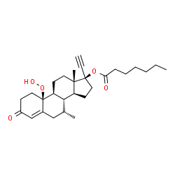 10-hydroperoxy-7-methylnorethindrone 17-heptanoate结构式